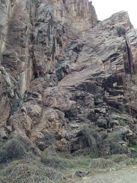 Fault in Precambrian gneiss (Box Canyon)