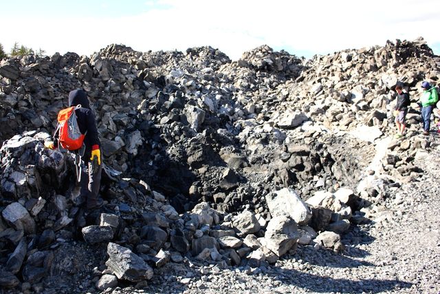 Explosion pit on Glass Mountain