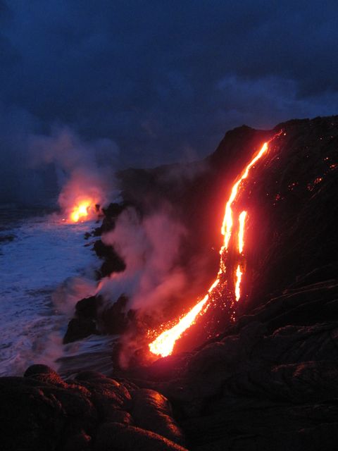 Kilauea lava entering the ocean