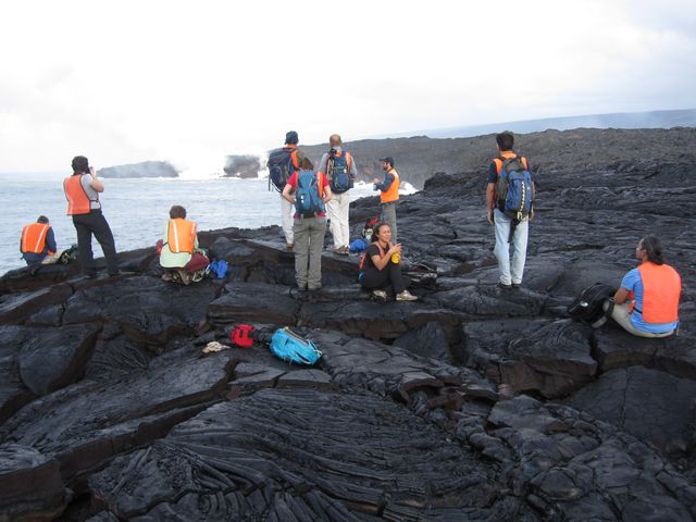 A bunch of tired volcanologists