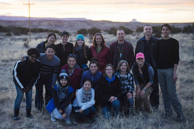 Group photo in the dusk